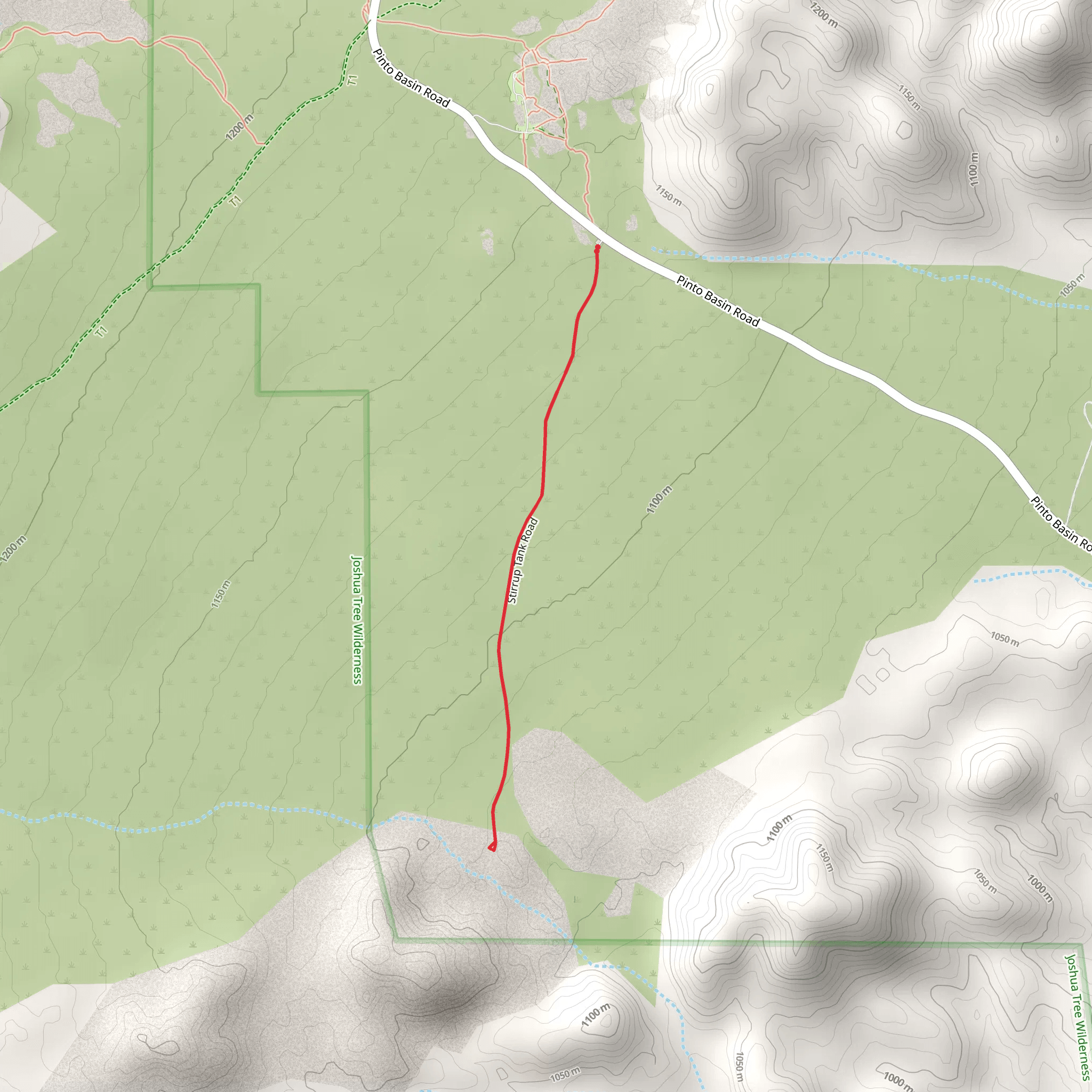 Stirrup Tank Road Trail mobile static map