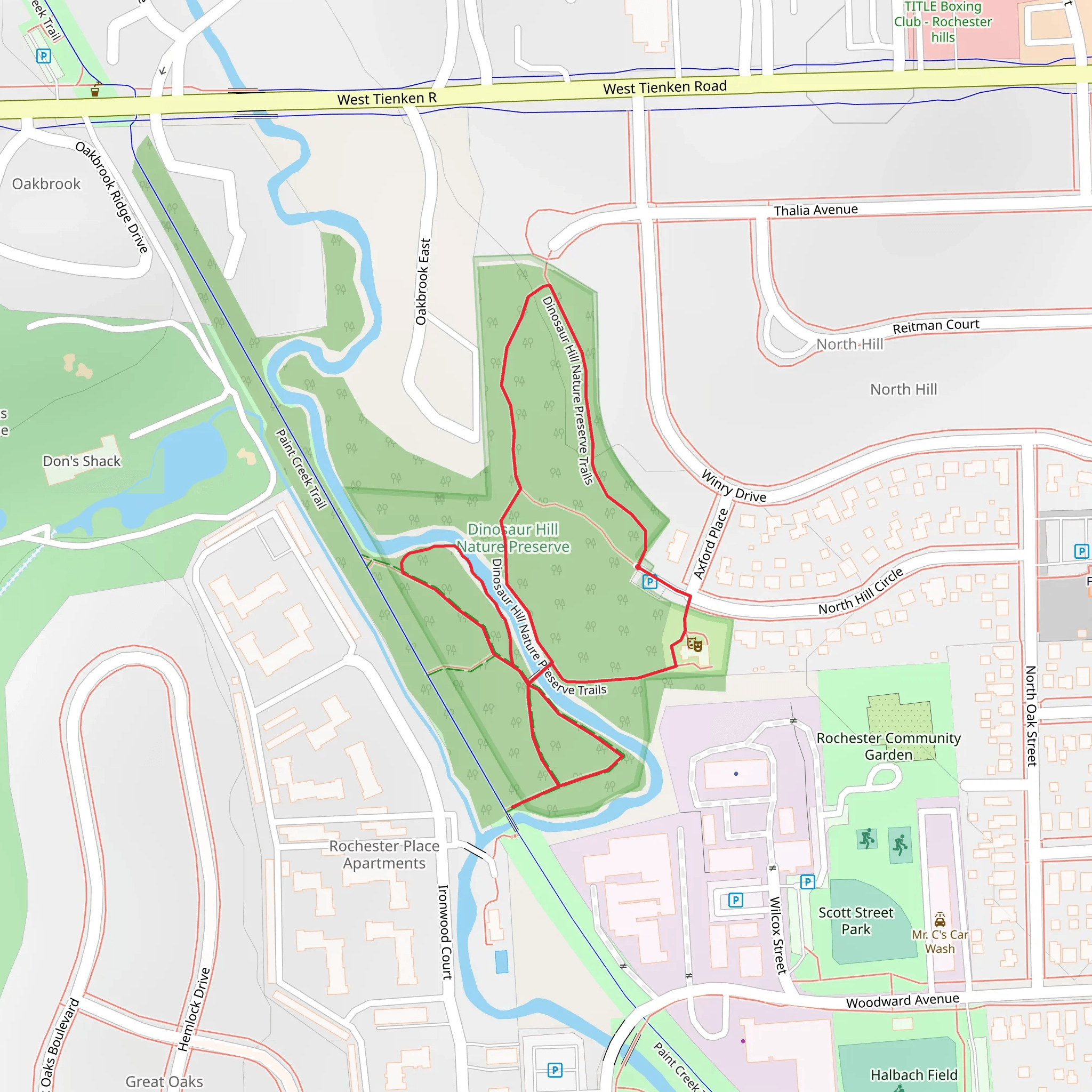 Dinosaur Hill Nature Preserve Loop mobile static map