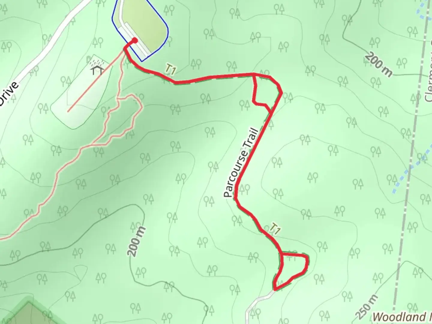 An image depicting the trail Parcours Trail and its surrounding area.