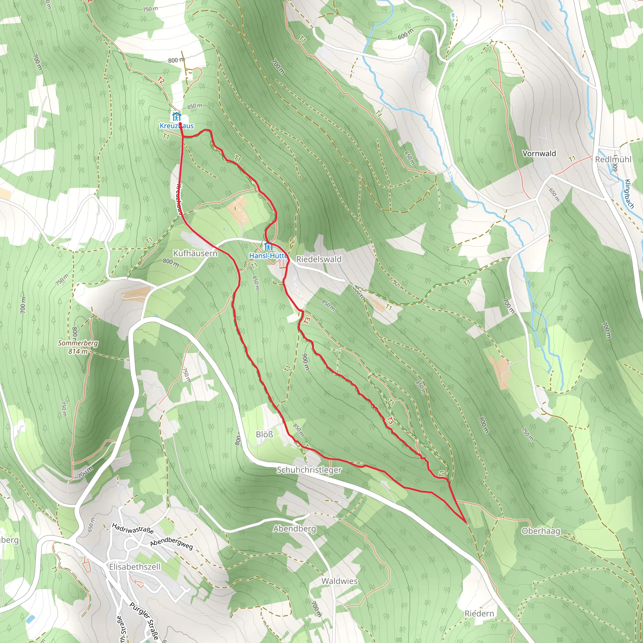 Hadriwa Höhenweg Loop mobile static map