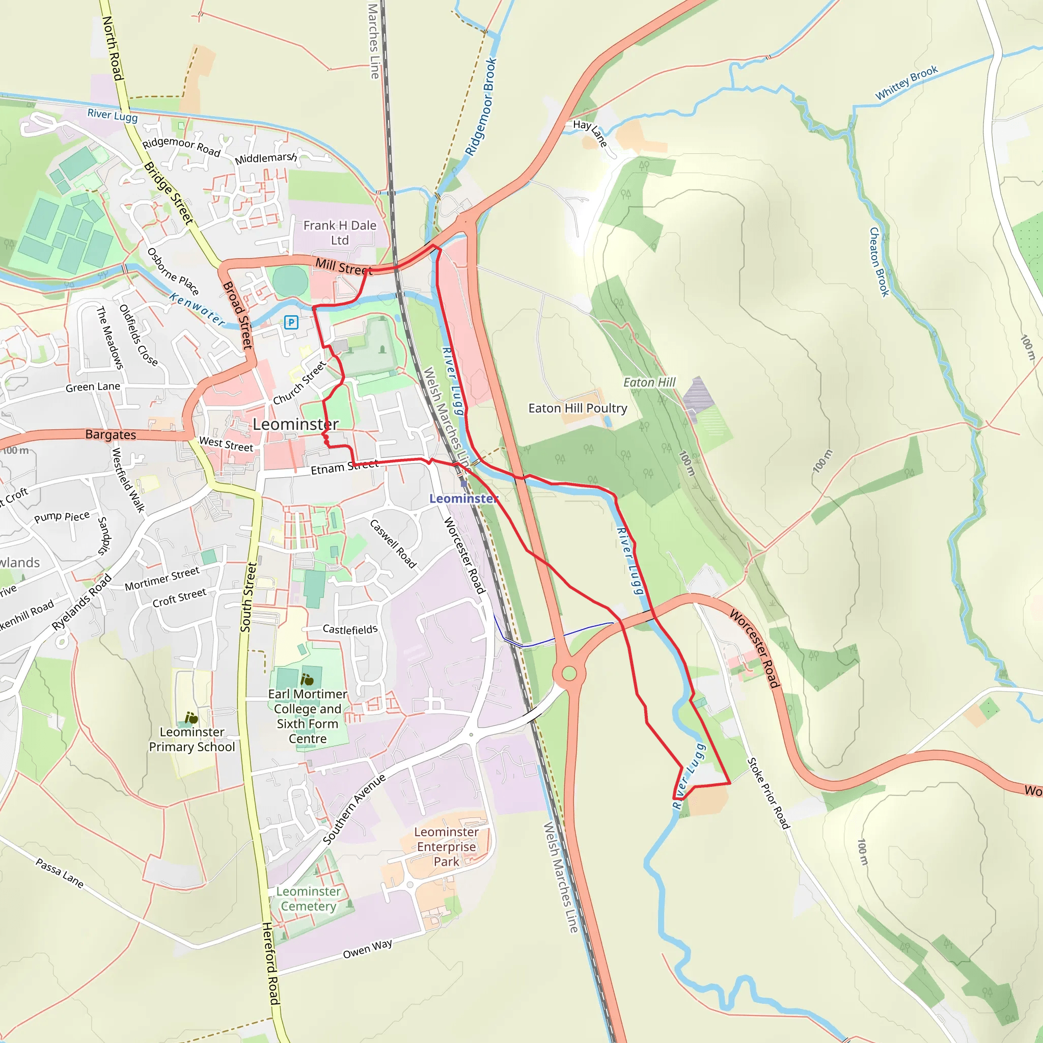 Leominster Loop mobile static map