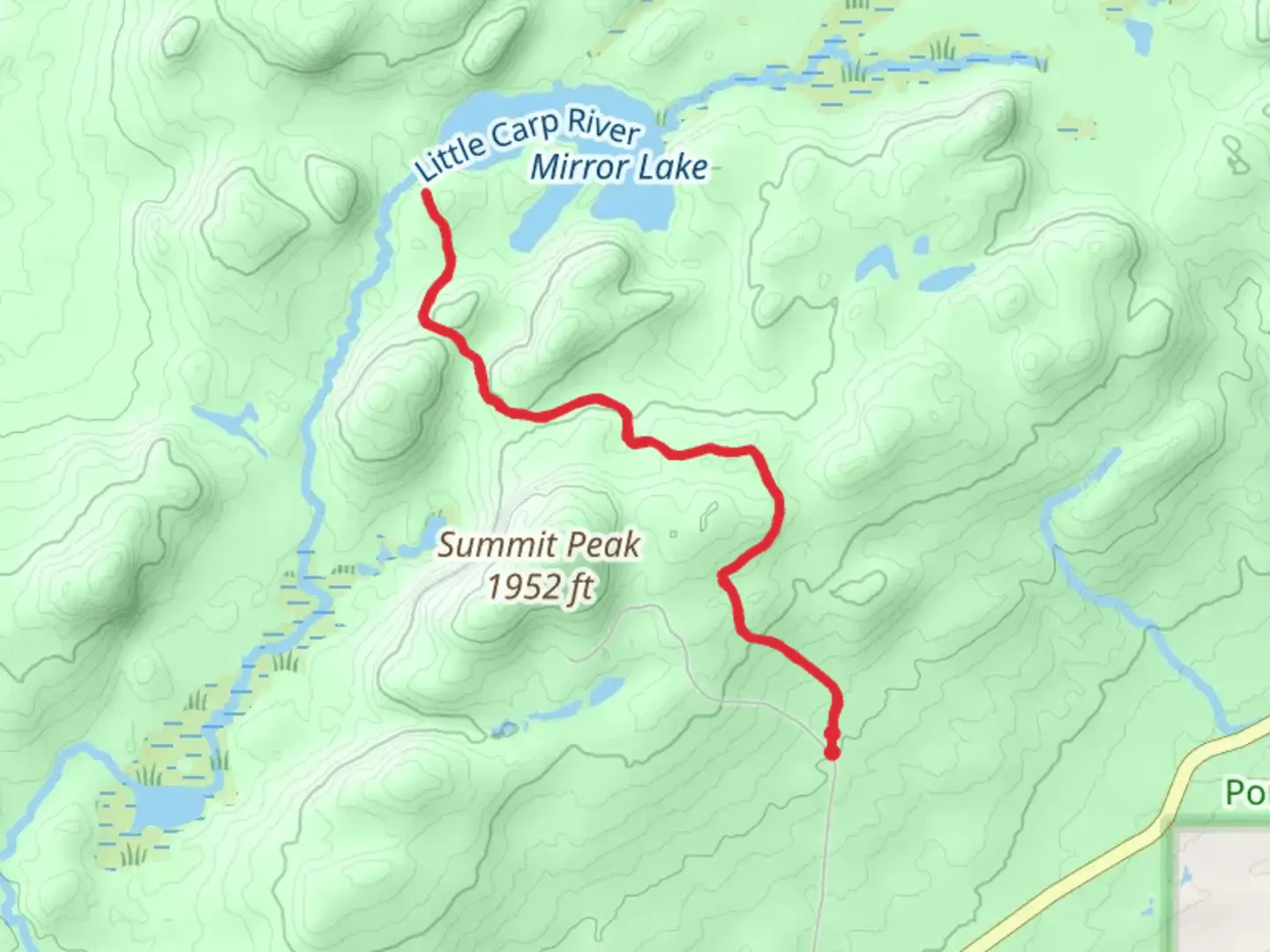 An image depicting the trail Mirror Lake and its surrounding area.