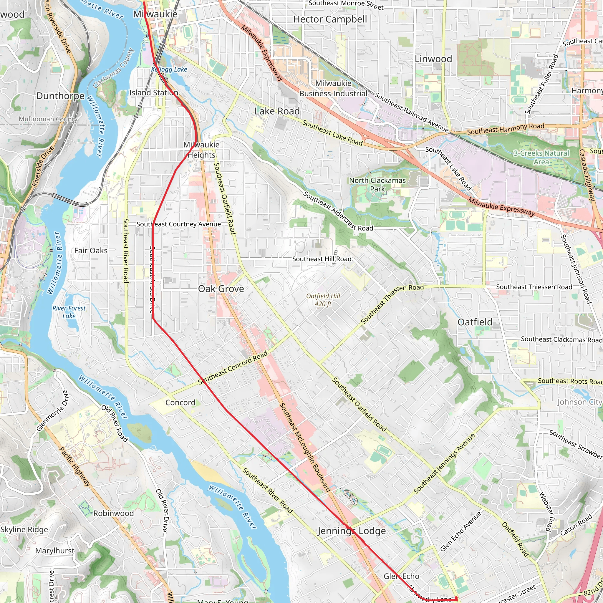 Trolley Trail from Gladstone mobile static map