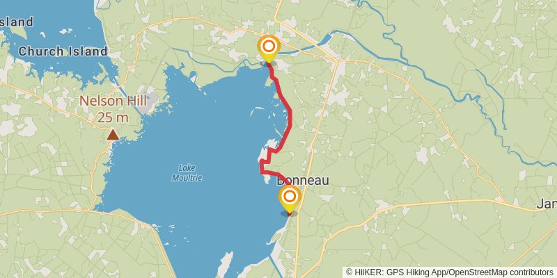 Palmetto Trail stage 34 Map
