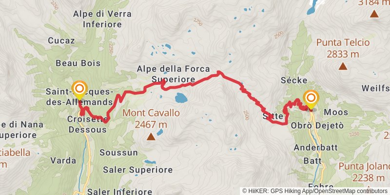 Tour Monte Rosa stage 3 Map