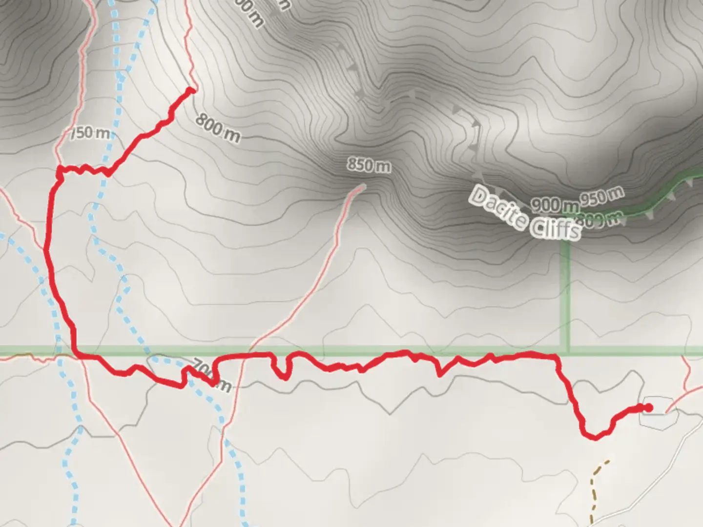 An image depicting the trail Lost Goldmine Trail and Carney Springs Trail and its surrounding area.