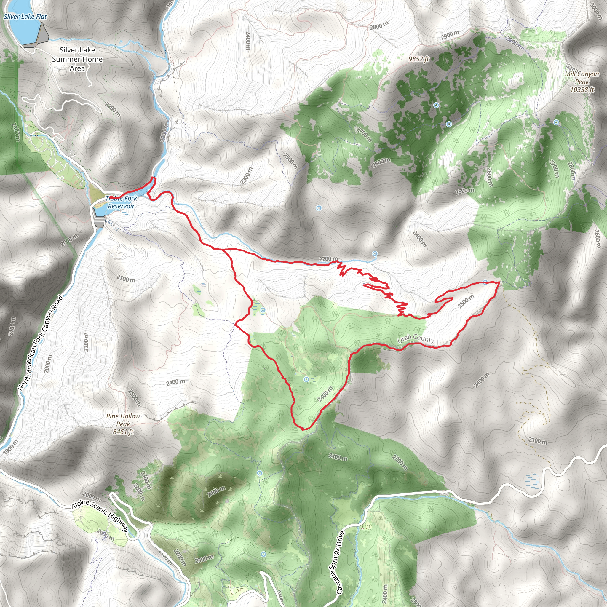 Mill Canyon Trail and Mud Spring Trail mobile static map