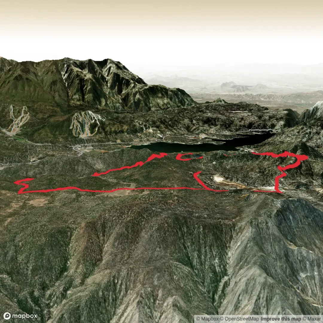 An image depicting the trail Highlander 2 day - Big Bear and its surrounding area.
