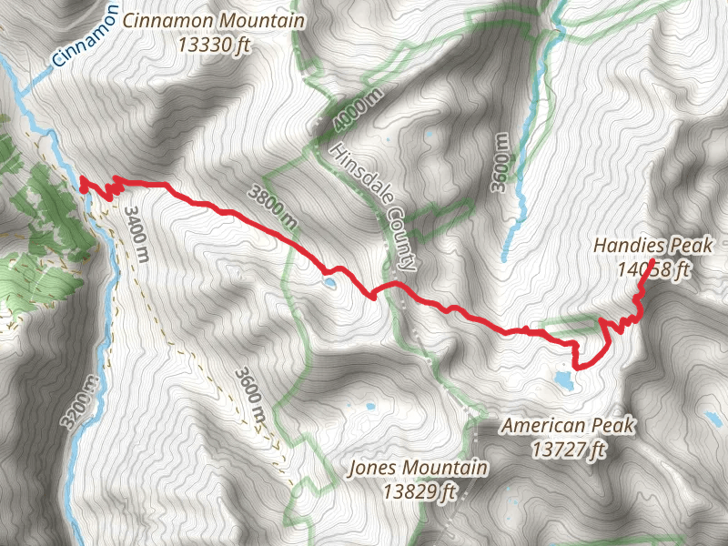 Handies Peak via Hardrock 100 Route