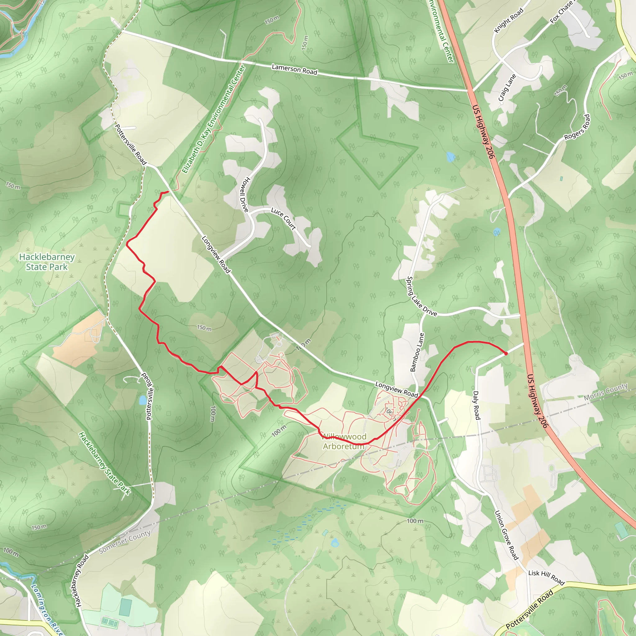 Patriots' Path - Daly Road mobile static map