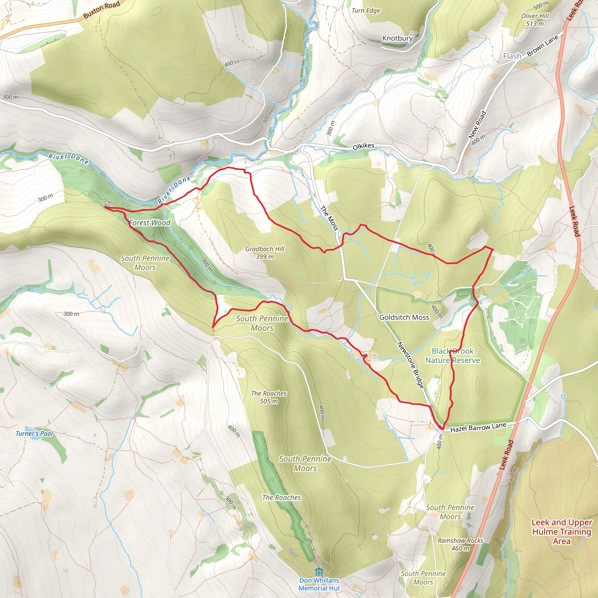 New Stones, Gradbach and Luds Loop mobile static map