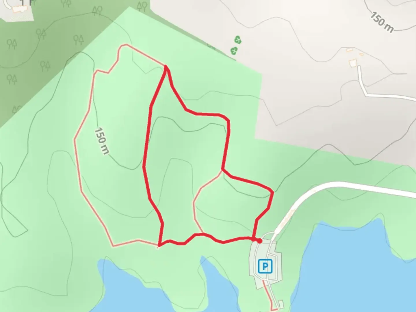 An image depicting the trail Chris Greene Lake Road Loop and its surrounding area.