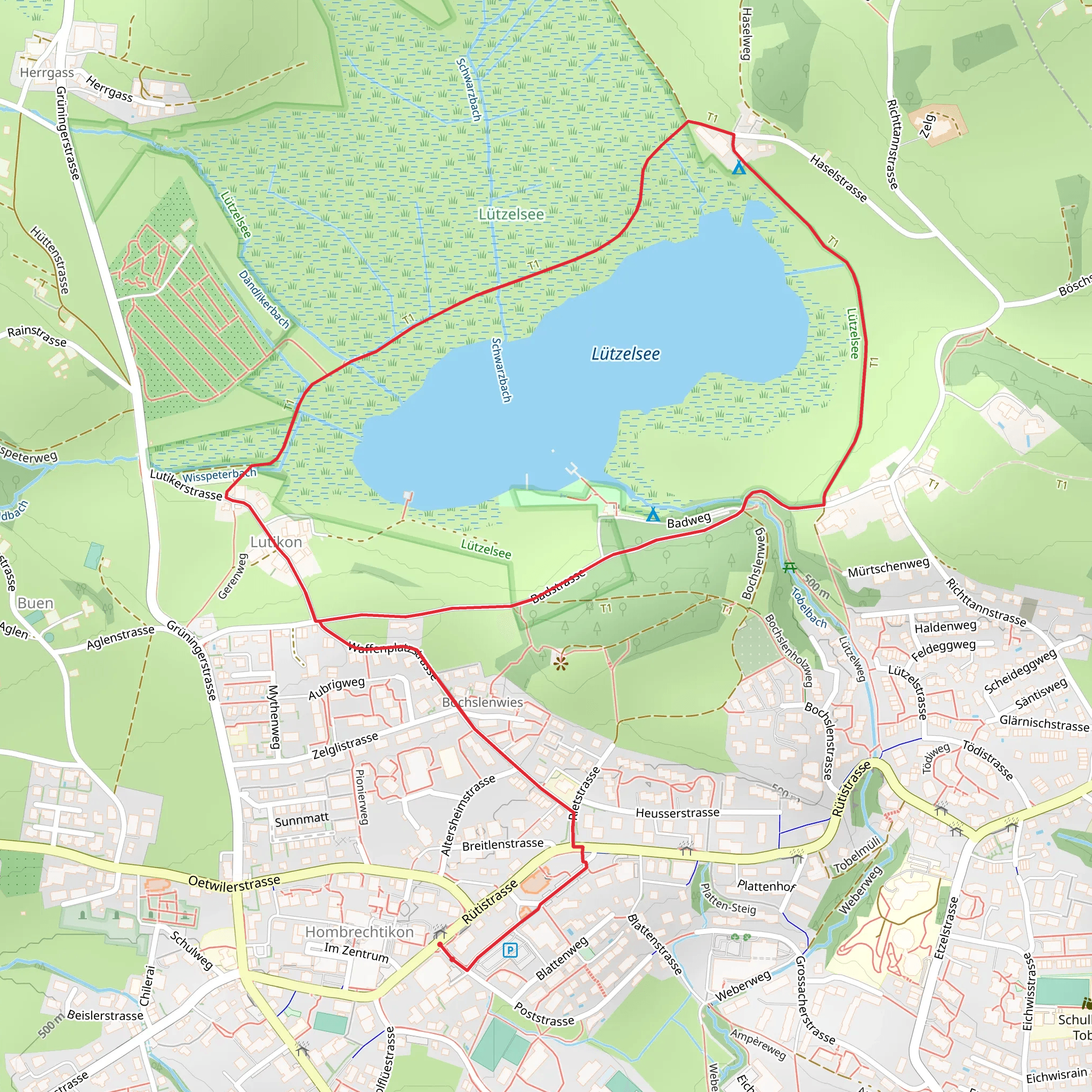 Lützelsee Loop Trail mobile static map