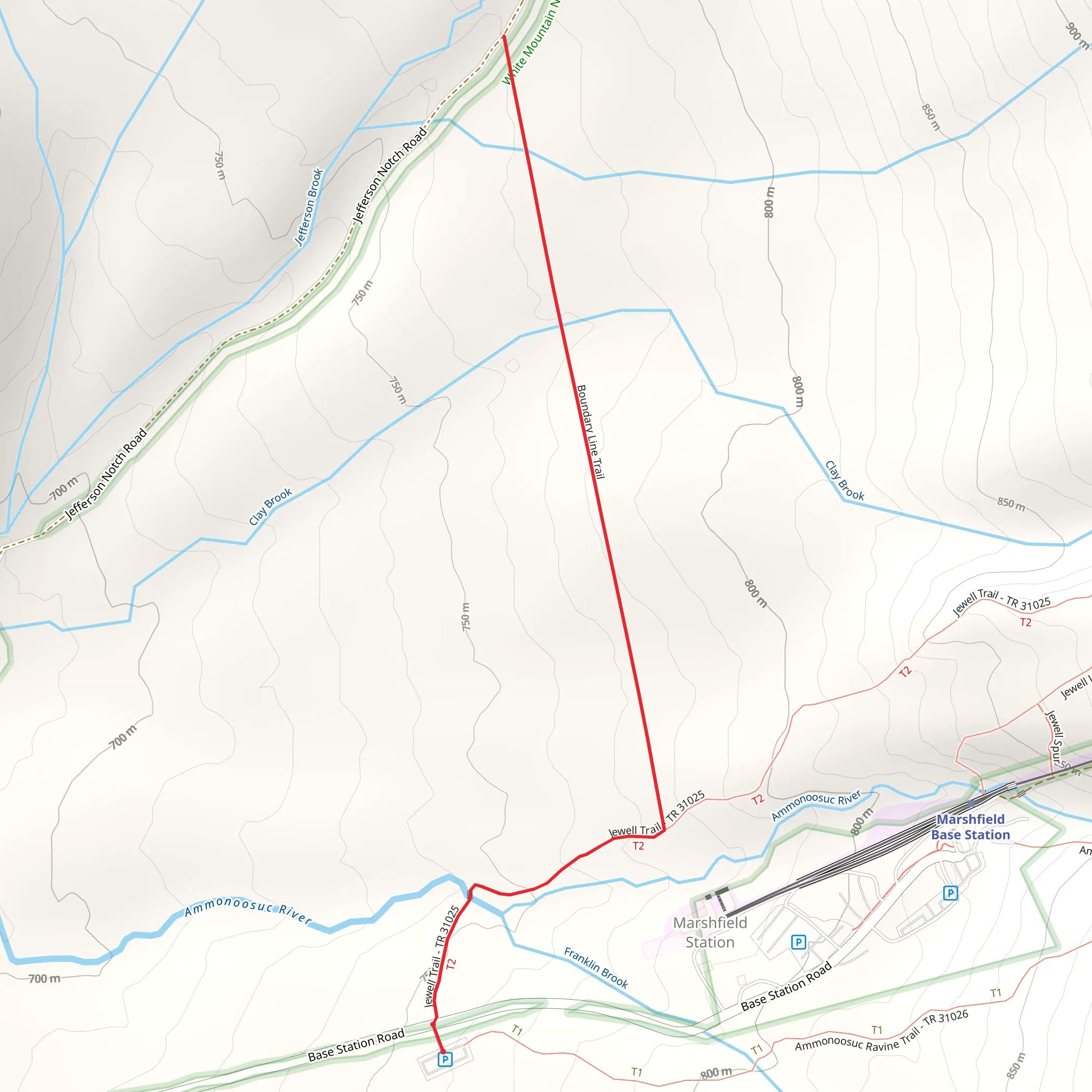 Boundary Line Trail via Jewell Trail mobile static map