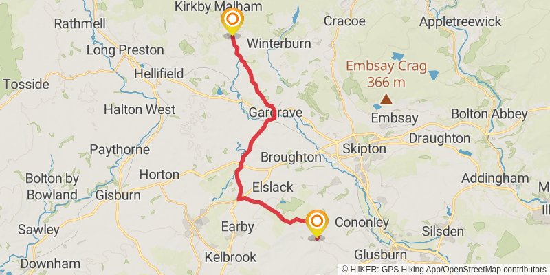 Middleton in Teesdale to Dover Walk stage 7 Map