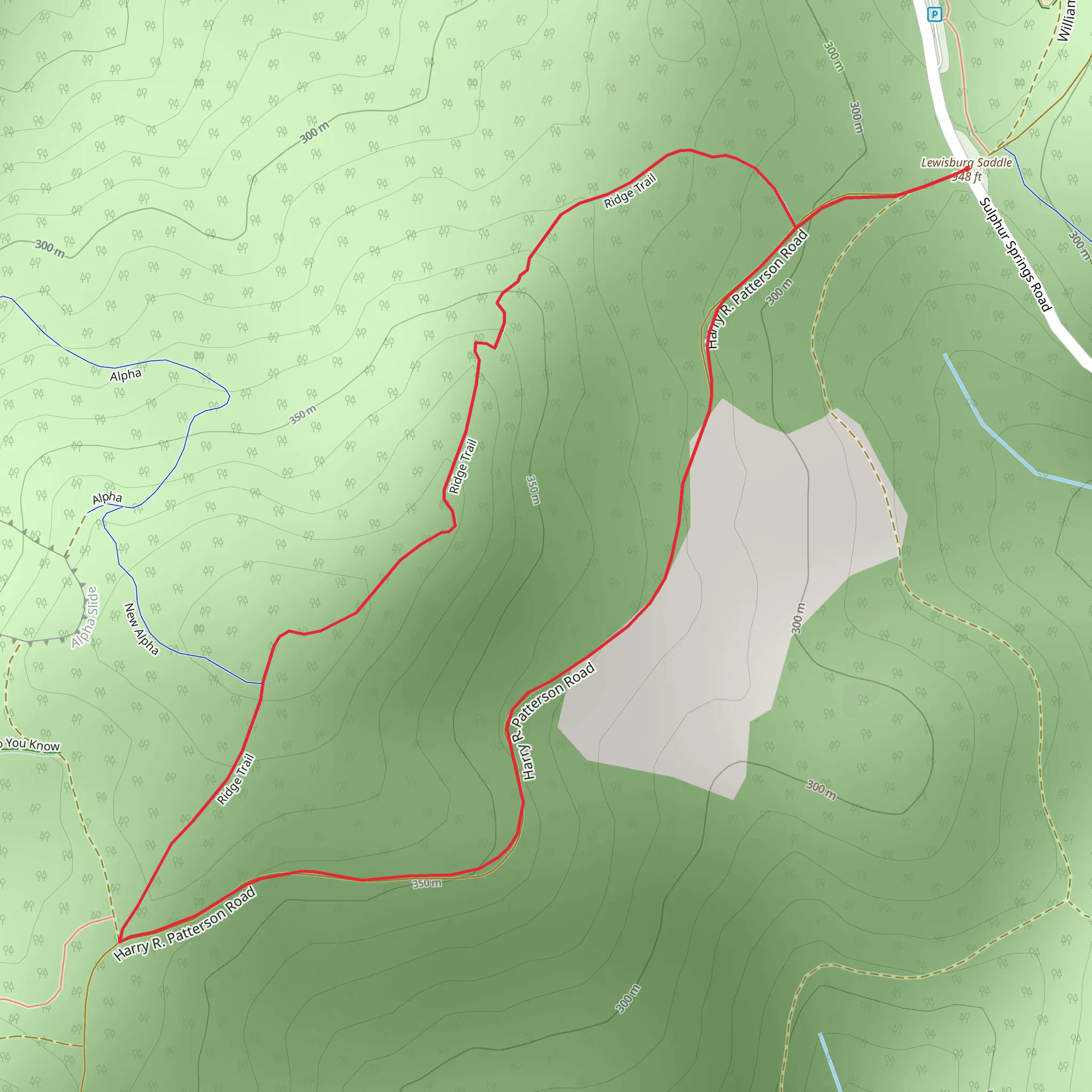 Harry H Patterson Road and Ridge Loop Trail mobile static map
