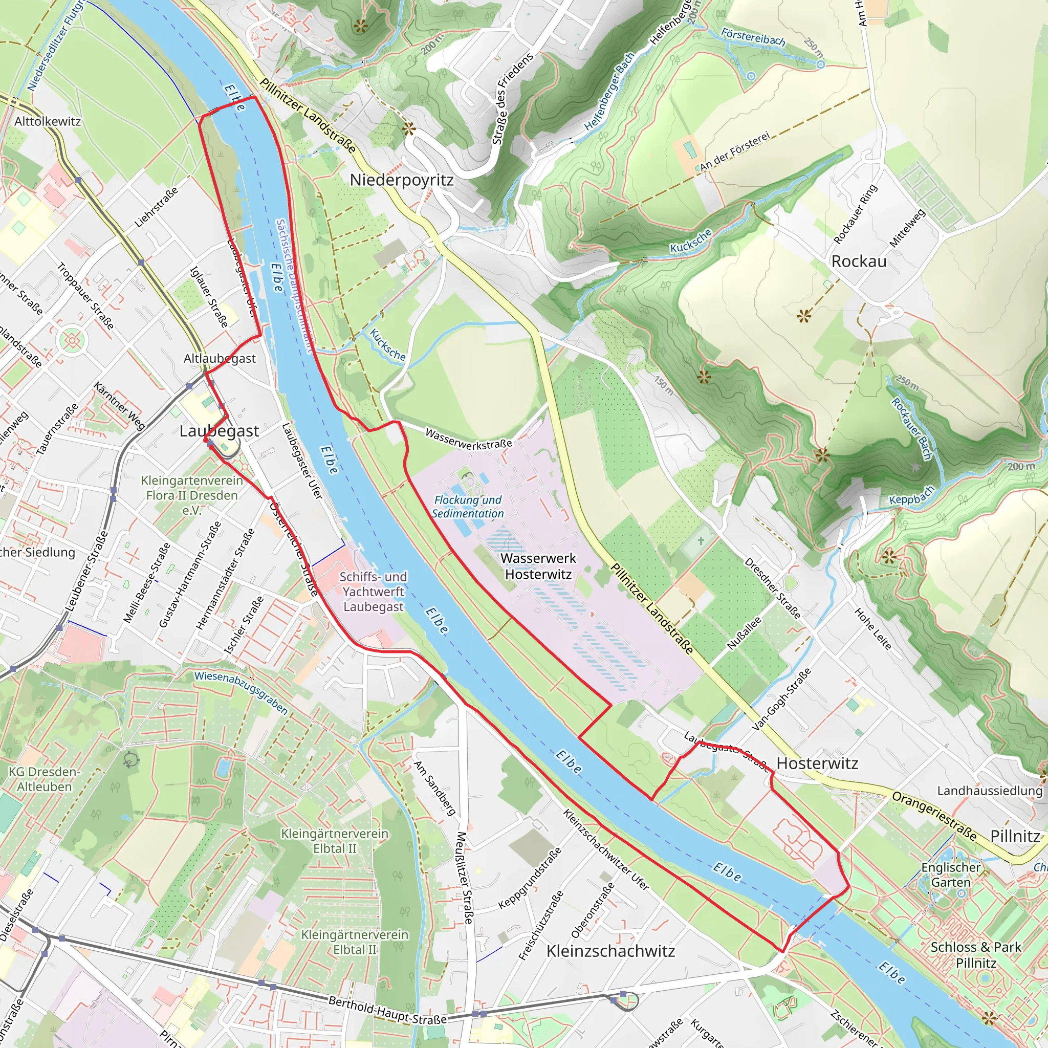 Elbe via Treidelpfad mobile static map