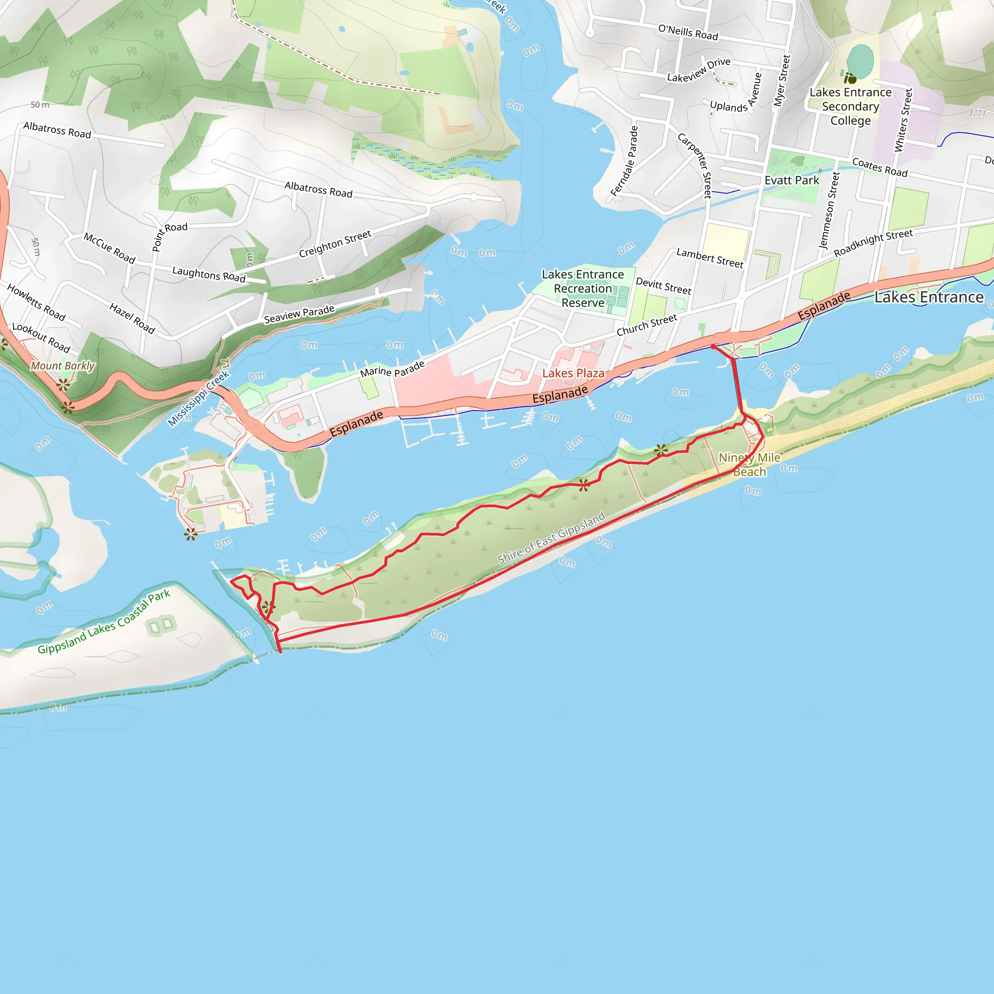 The Entrance Walk - Lake Entrance mobile static map