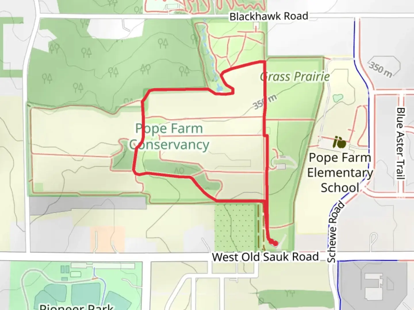 An image depicting the trail Forbes Prairie Loop and its surrounding area.