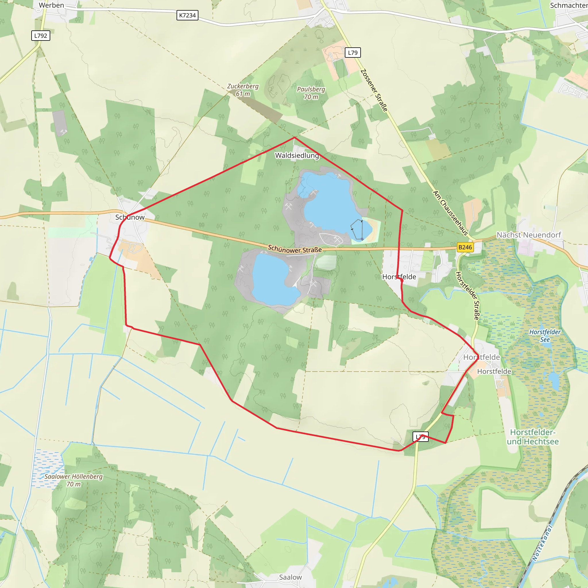 Rundwanderweg Schuenow - Horstfelde mobile static map