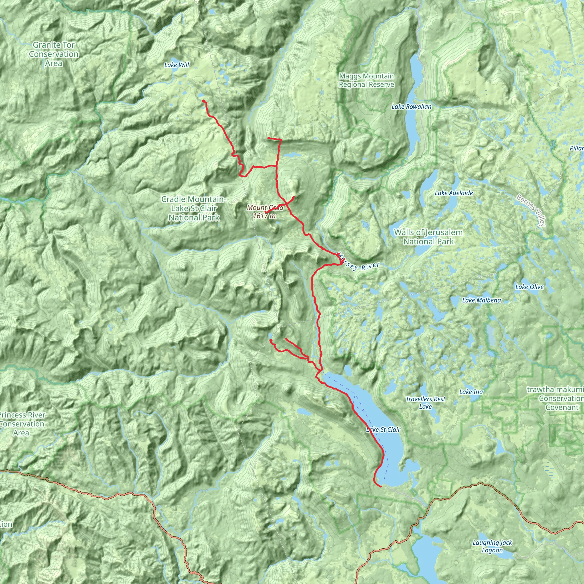 Overland Track mobile static map