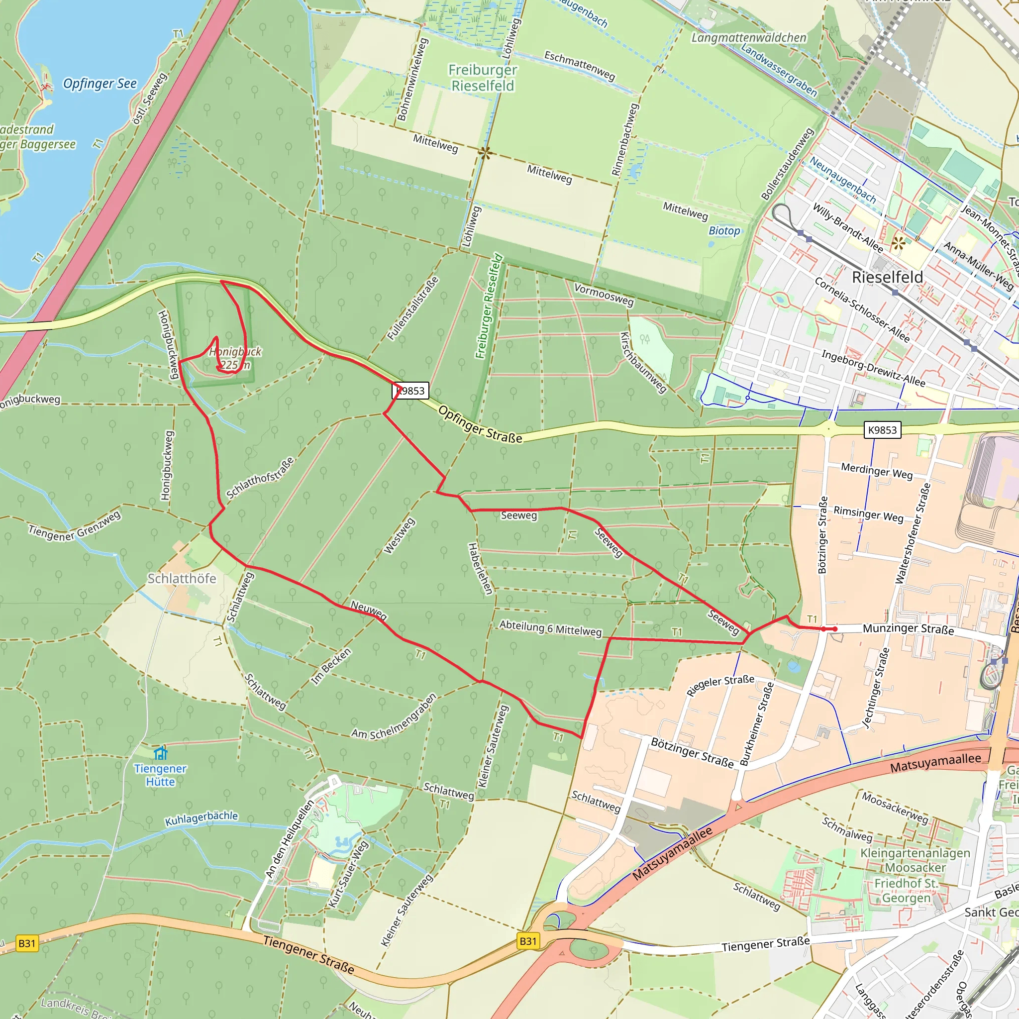 Honigbuck via Seeweg and Neuweg mobile static map