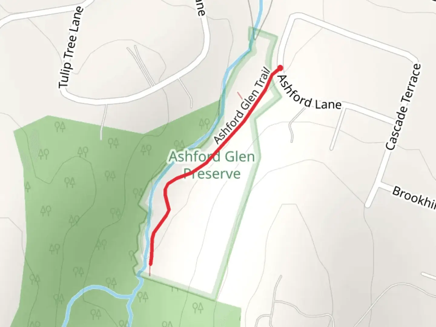 An image depicting the trail Ashford Glen Trail and its surrounding area.