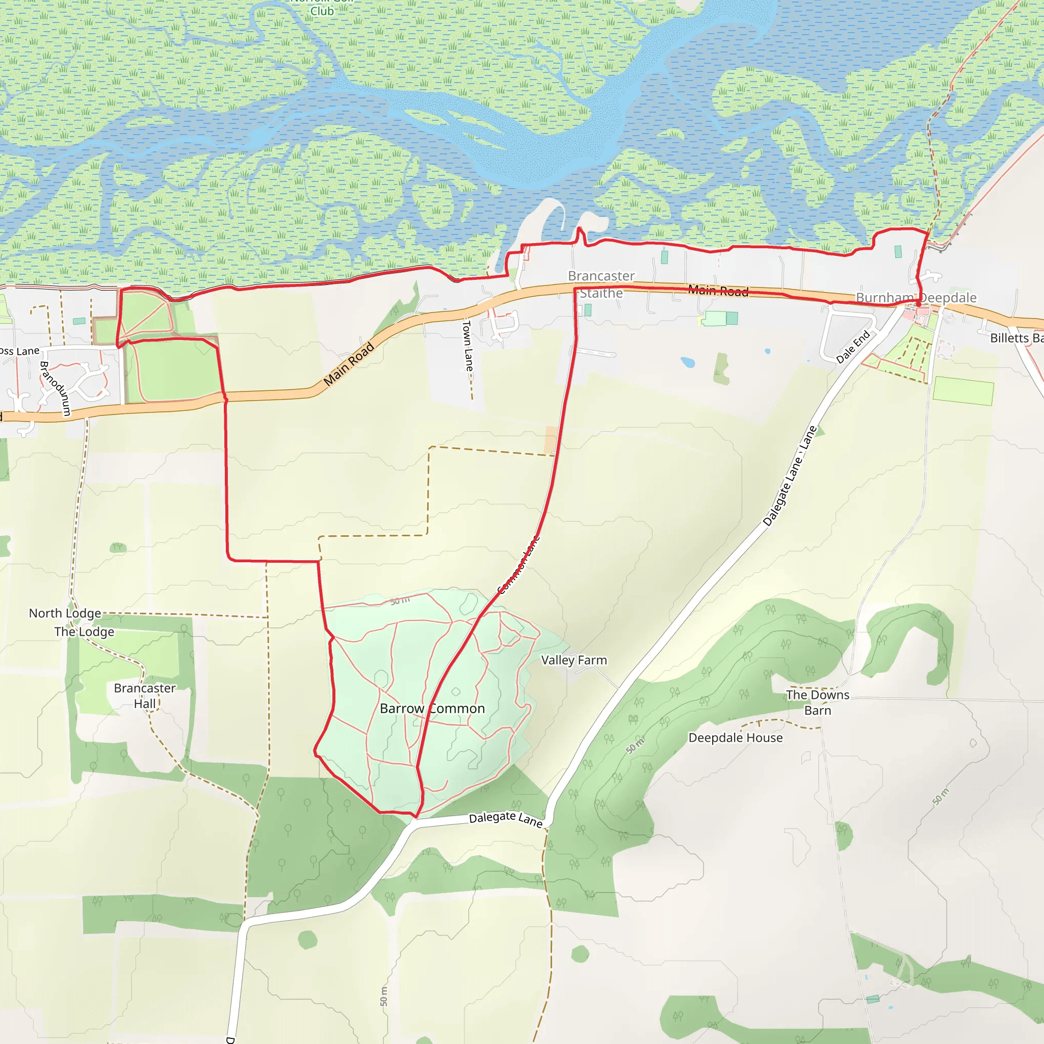 Barrow Common and Brancaster Staithe Loop mobile static map
