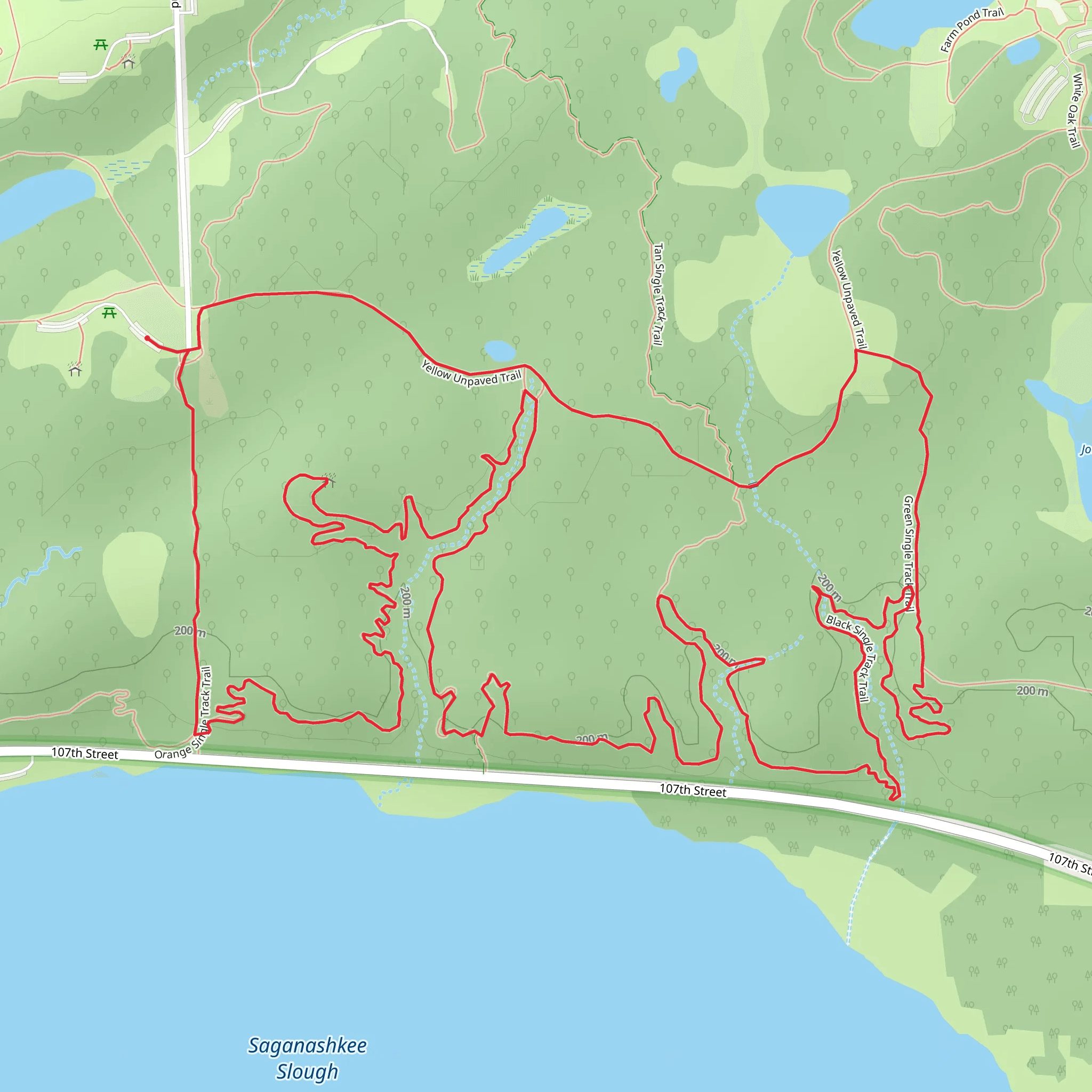 Palos Yellow and Black Unpaved Loop Trail mobile static map