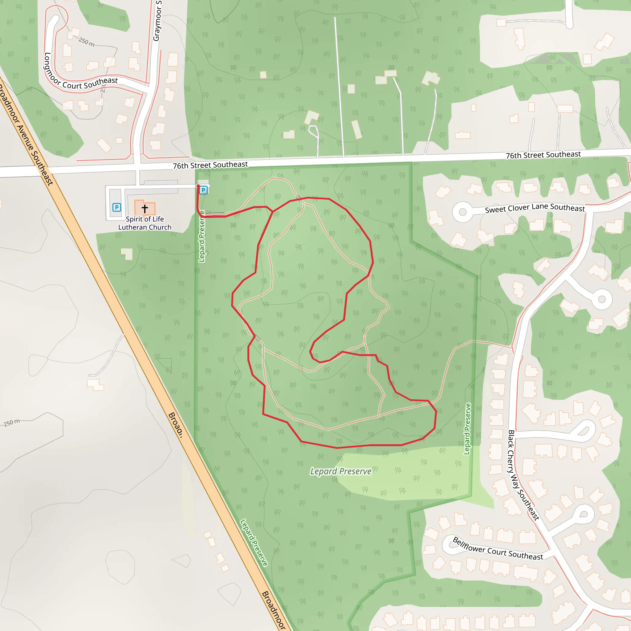 Lepard Preserve Loop mobile static map
