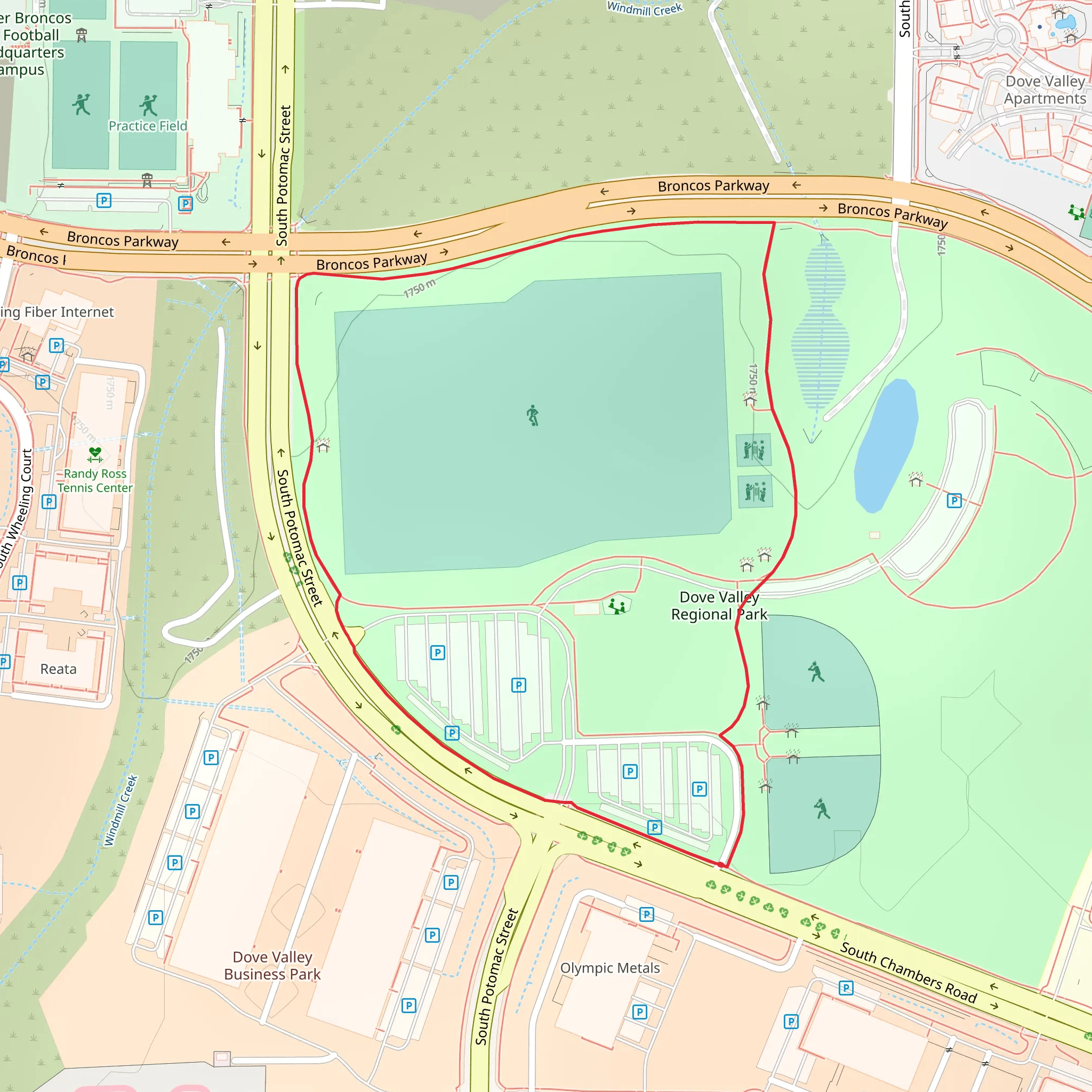 Arapahoe County Regional Park Loop mobile static map