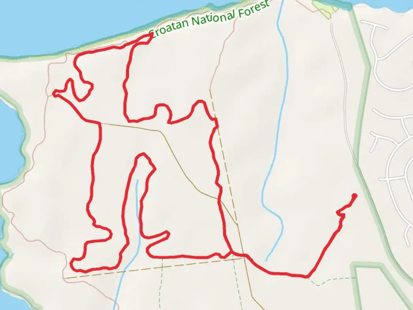 An image depicting the trail Wright Loop via Foster Trail and its surrounding area.