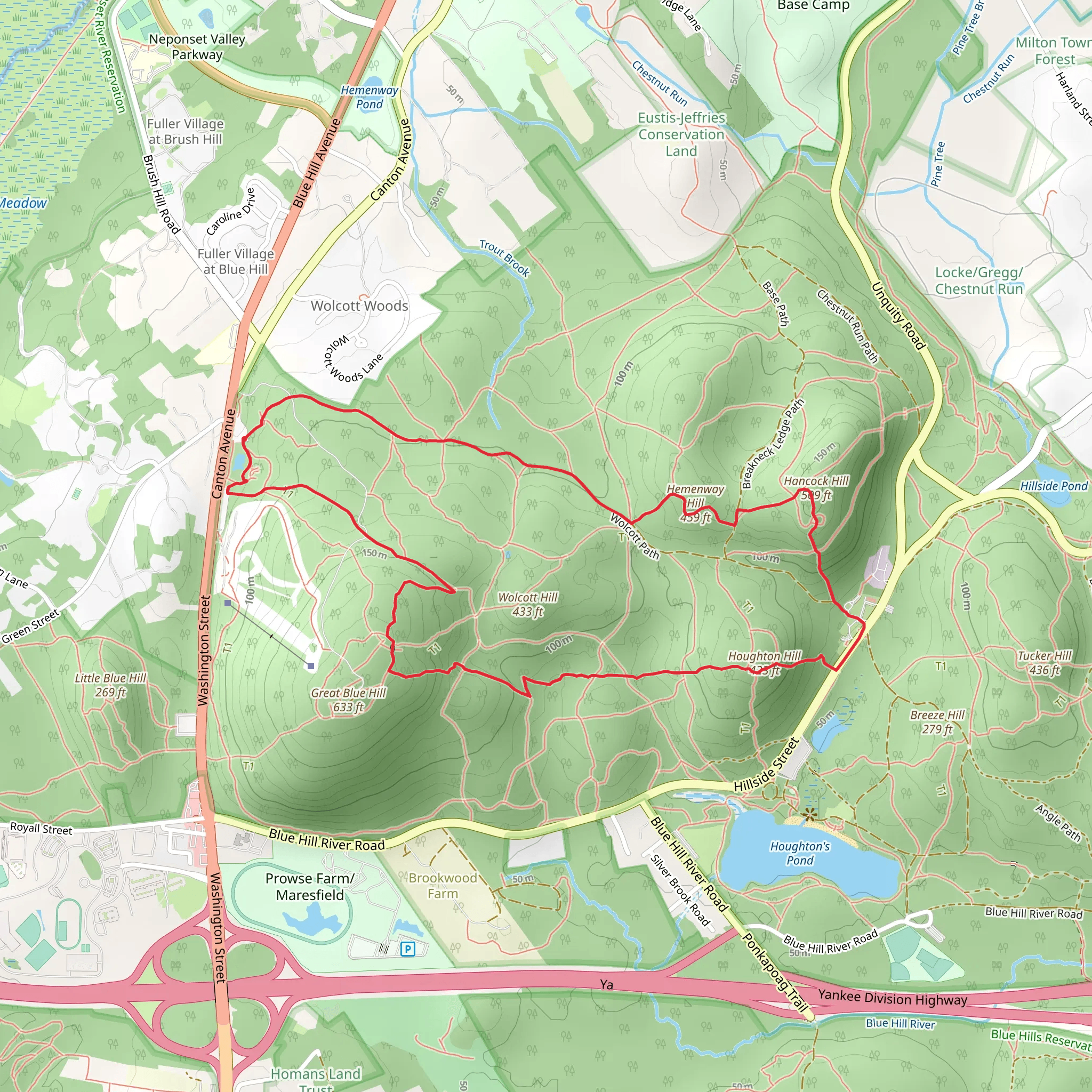 Hemenway Hill and Hancock Hill Loop via Skyline Trail mobile static map