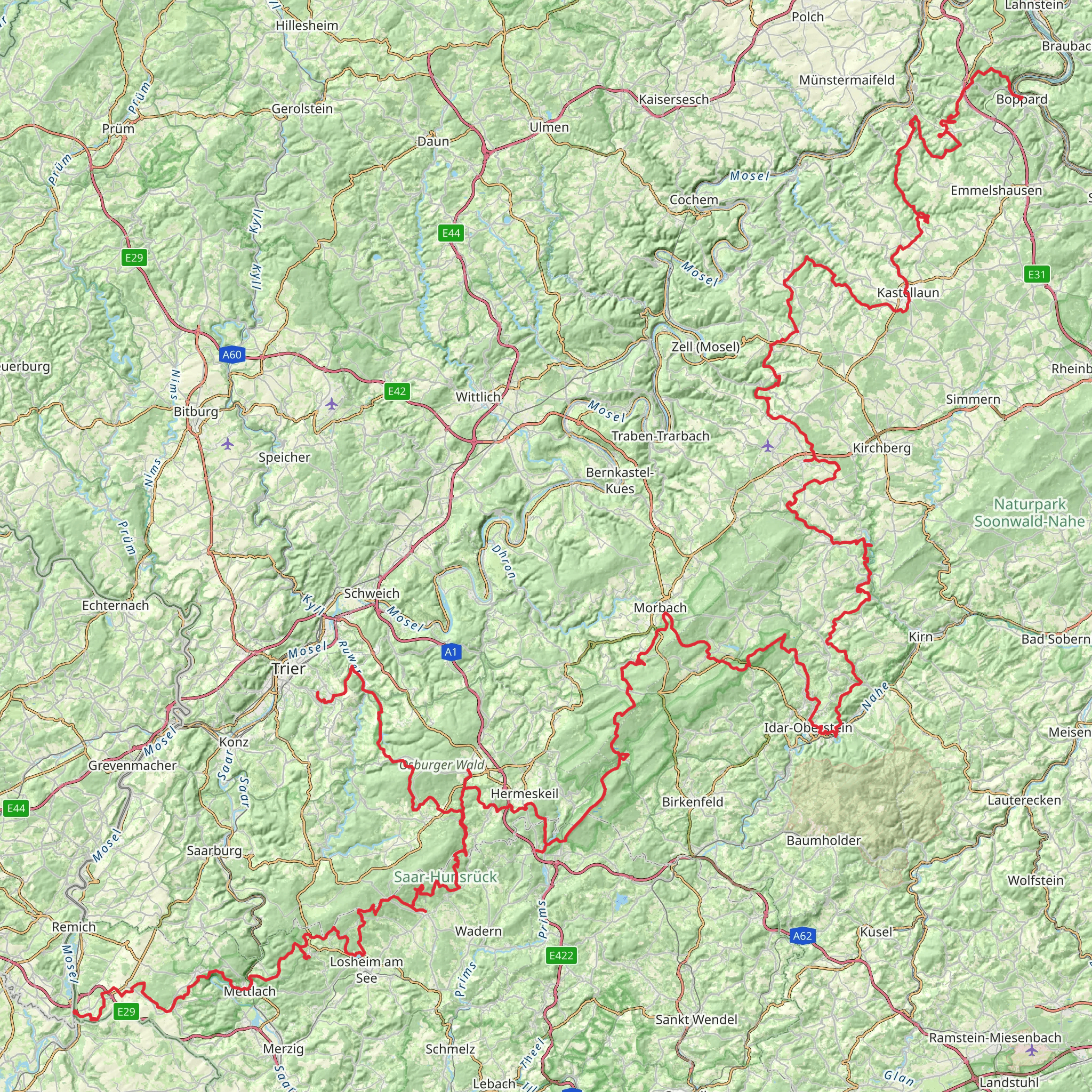 Saar-Hunsrück-Steig mobile static map