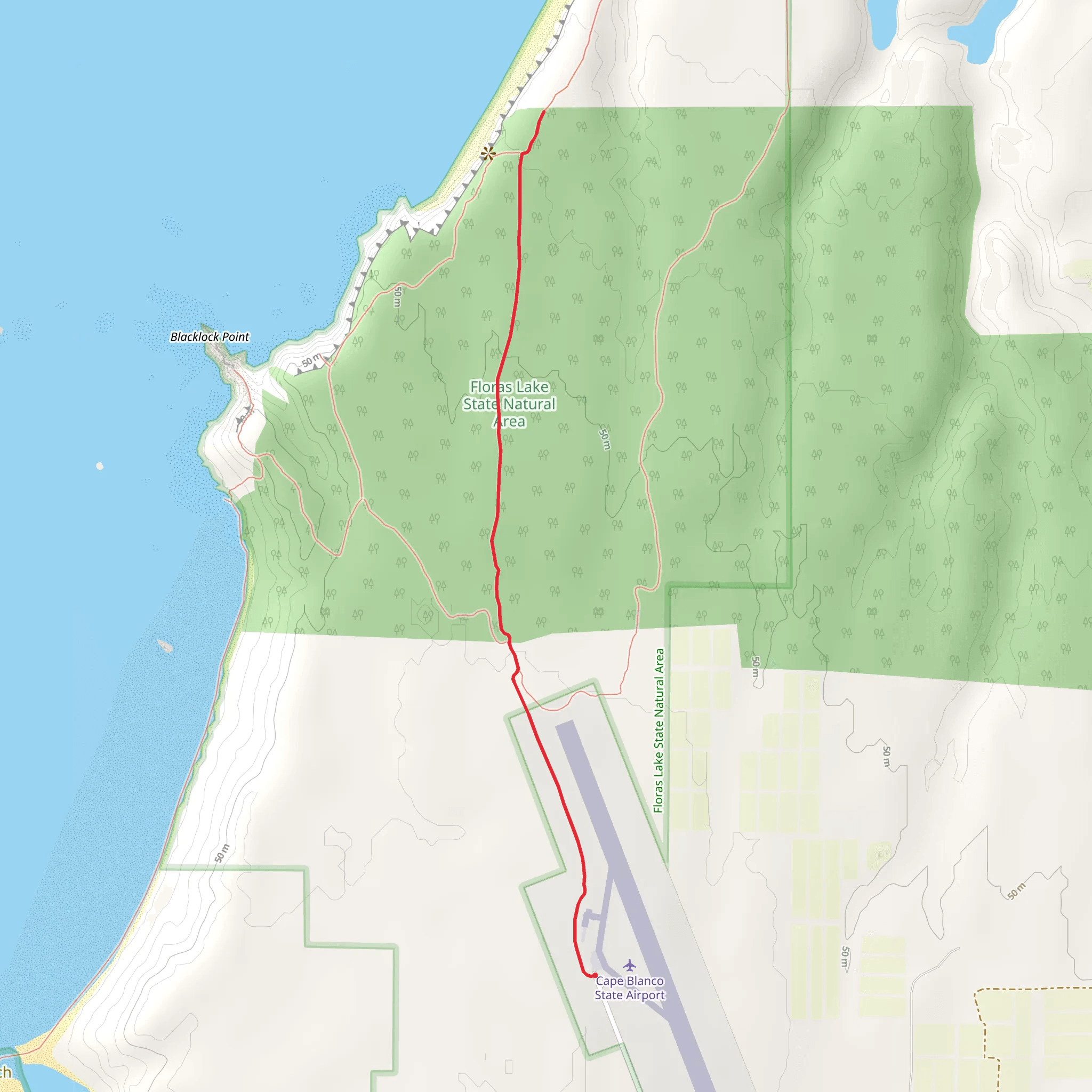 Floras Lake State Natural Area mobile static map