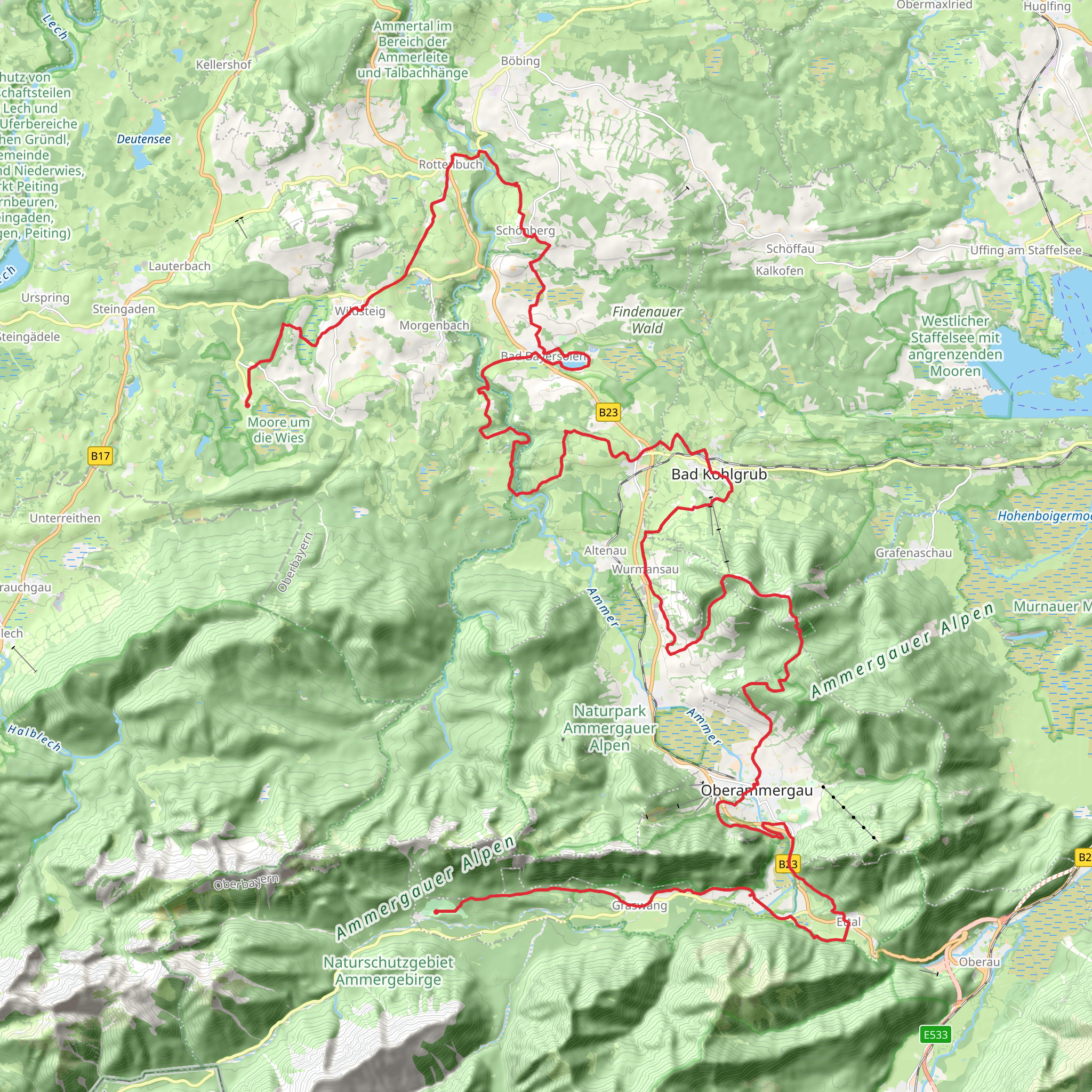 Meditationsweg Ammergauer Alpen mobile static map