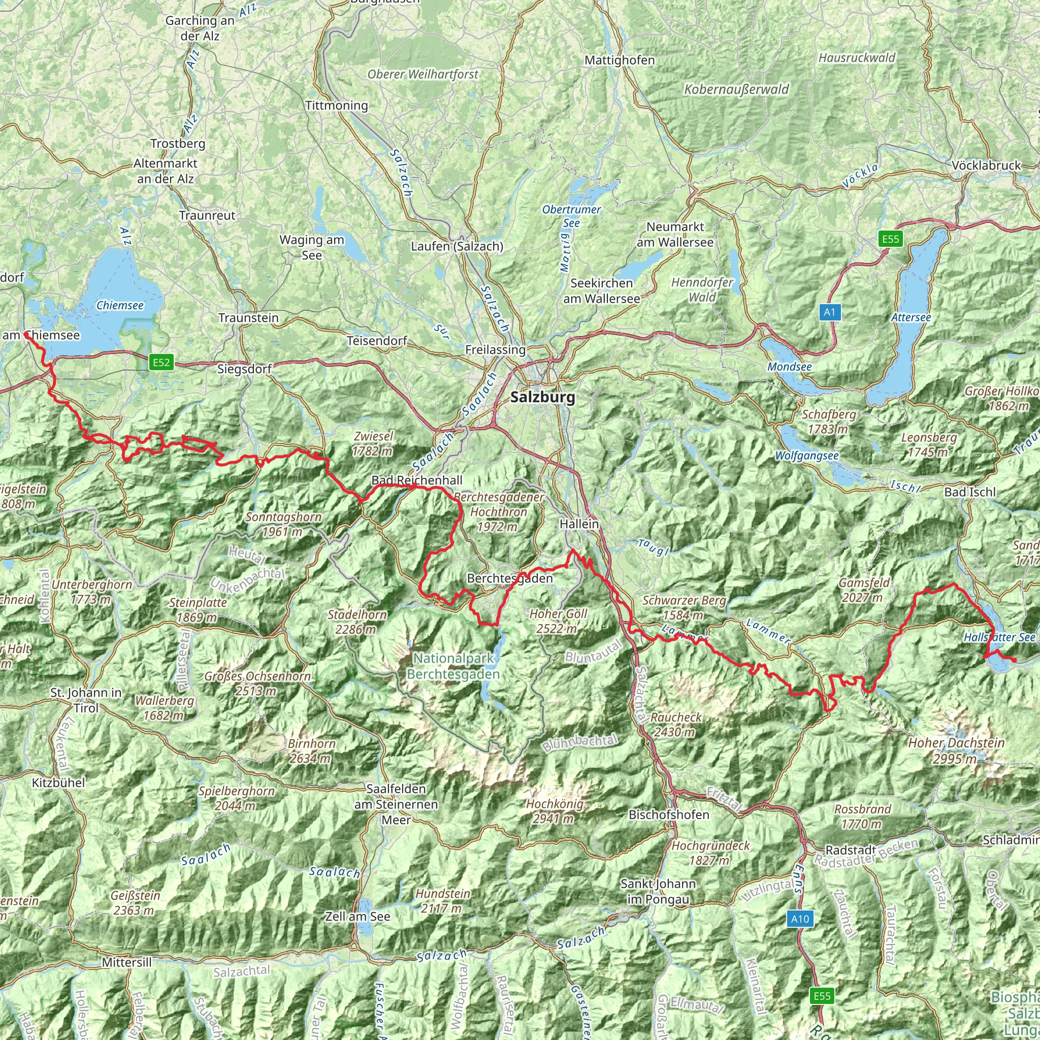 SalzAlpenSteig mobile static map