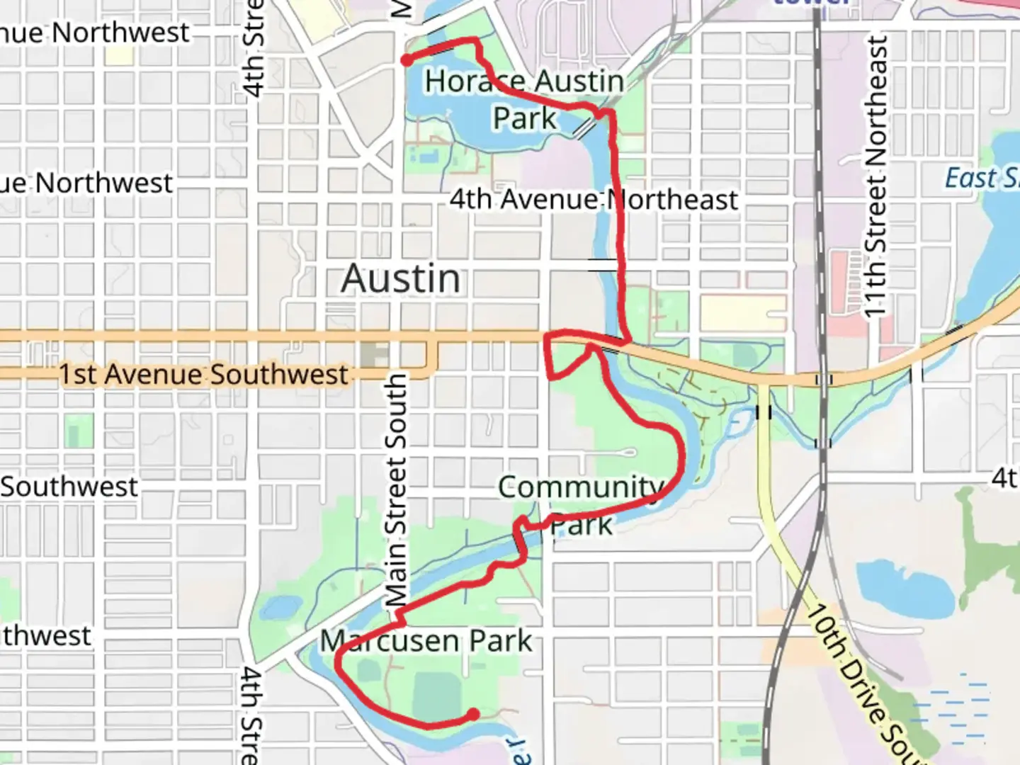 An image depicting the trail Cedar River and Mill Pond and its surrounding area.