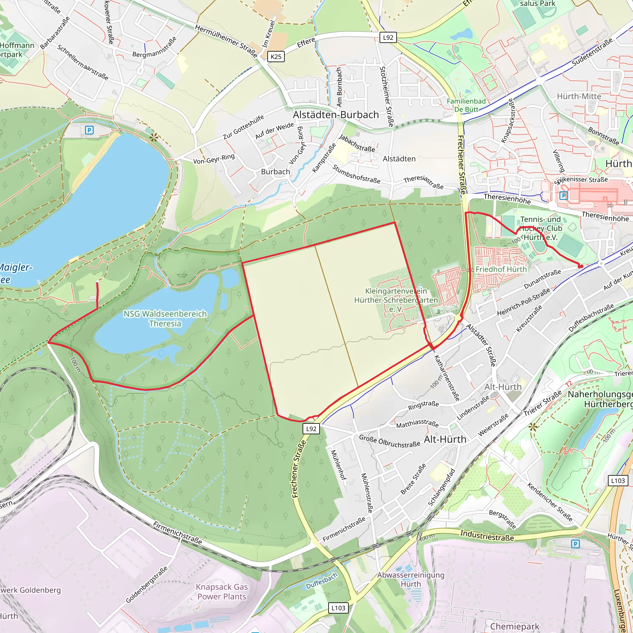 Rasenplatz and Hasenkaul via Otto Maigler Runde mobile static map