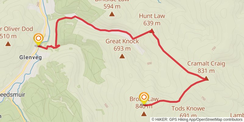 Broad Law and Cramalt Craig Loop stage 2 Map