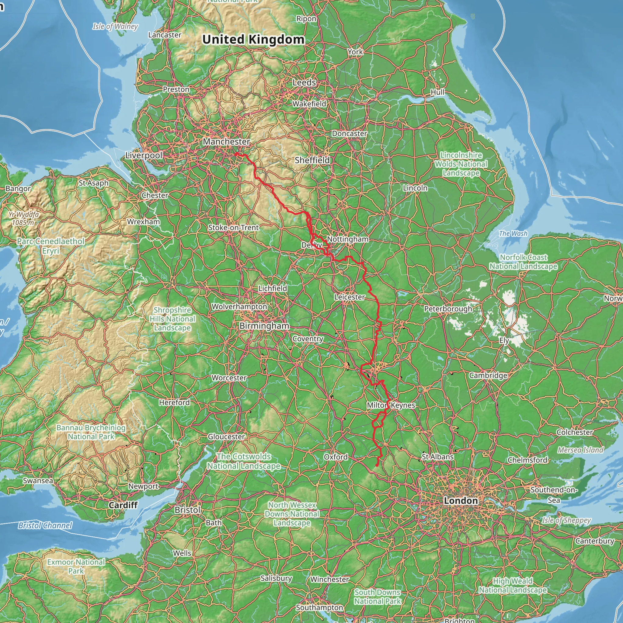 Midshires Way mobile static map