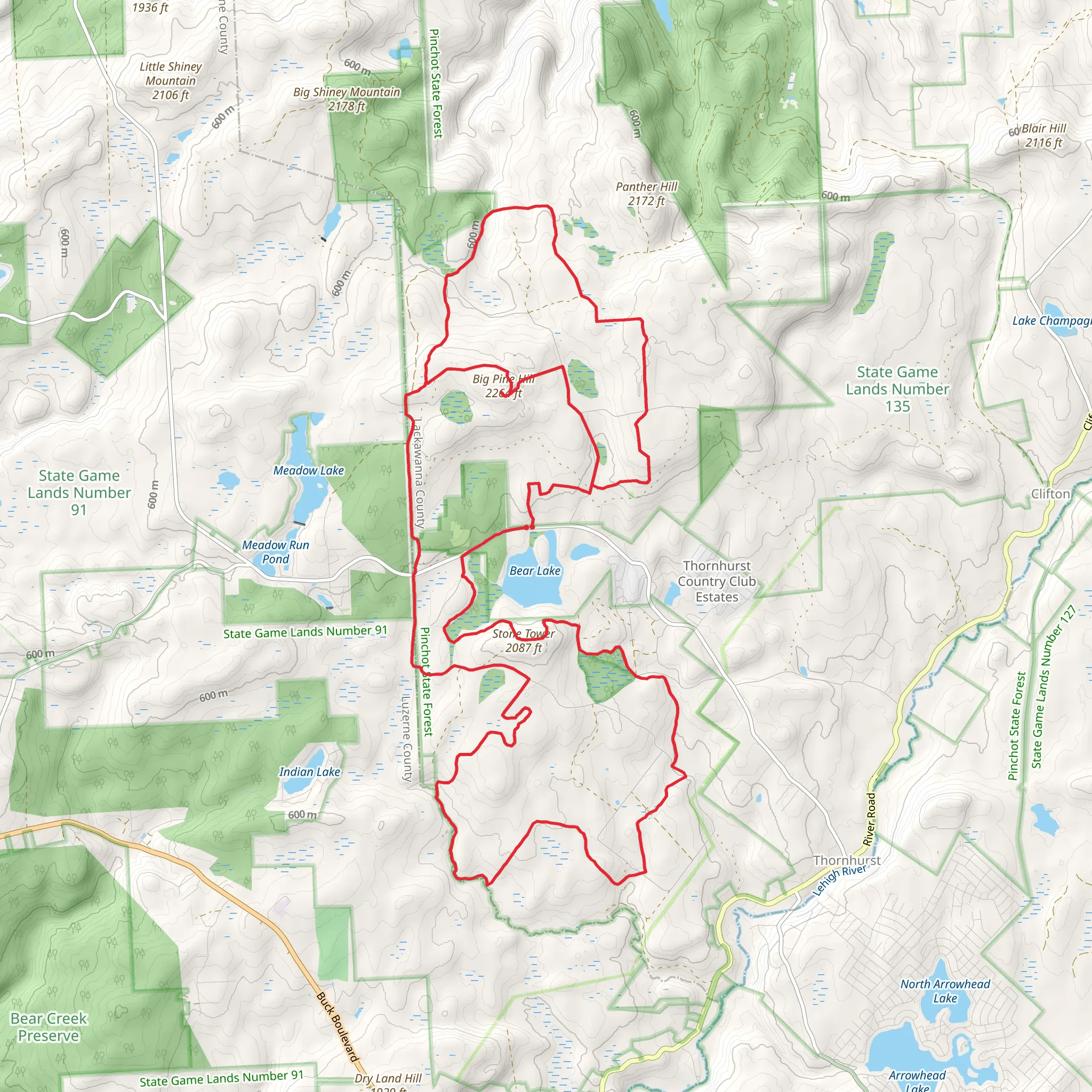 Pinchot Trail mobile static map