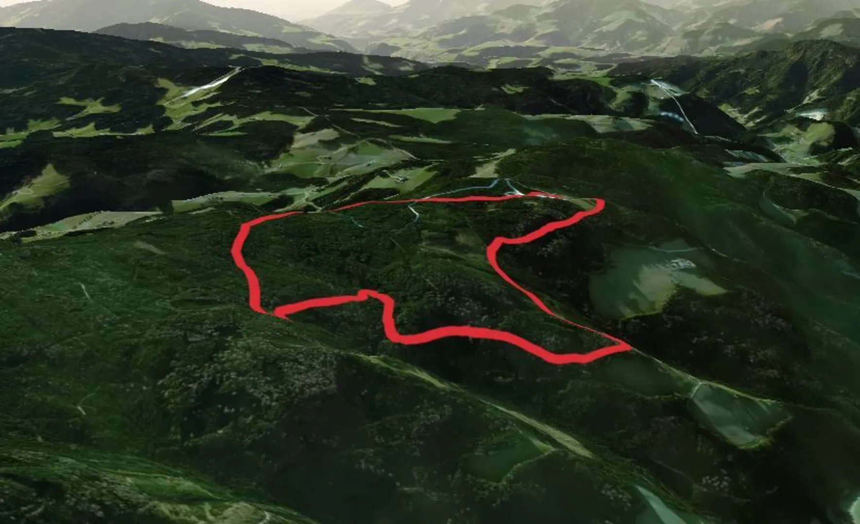 An image depicting the trail Emperor Karl Loop and its surrounding area.