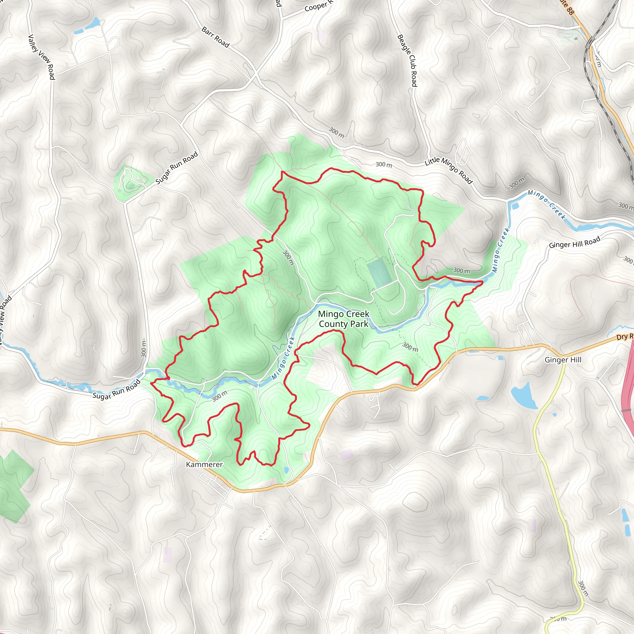 Mingo Creek - Mingo Creek County Park Loop mobile static map