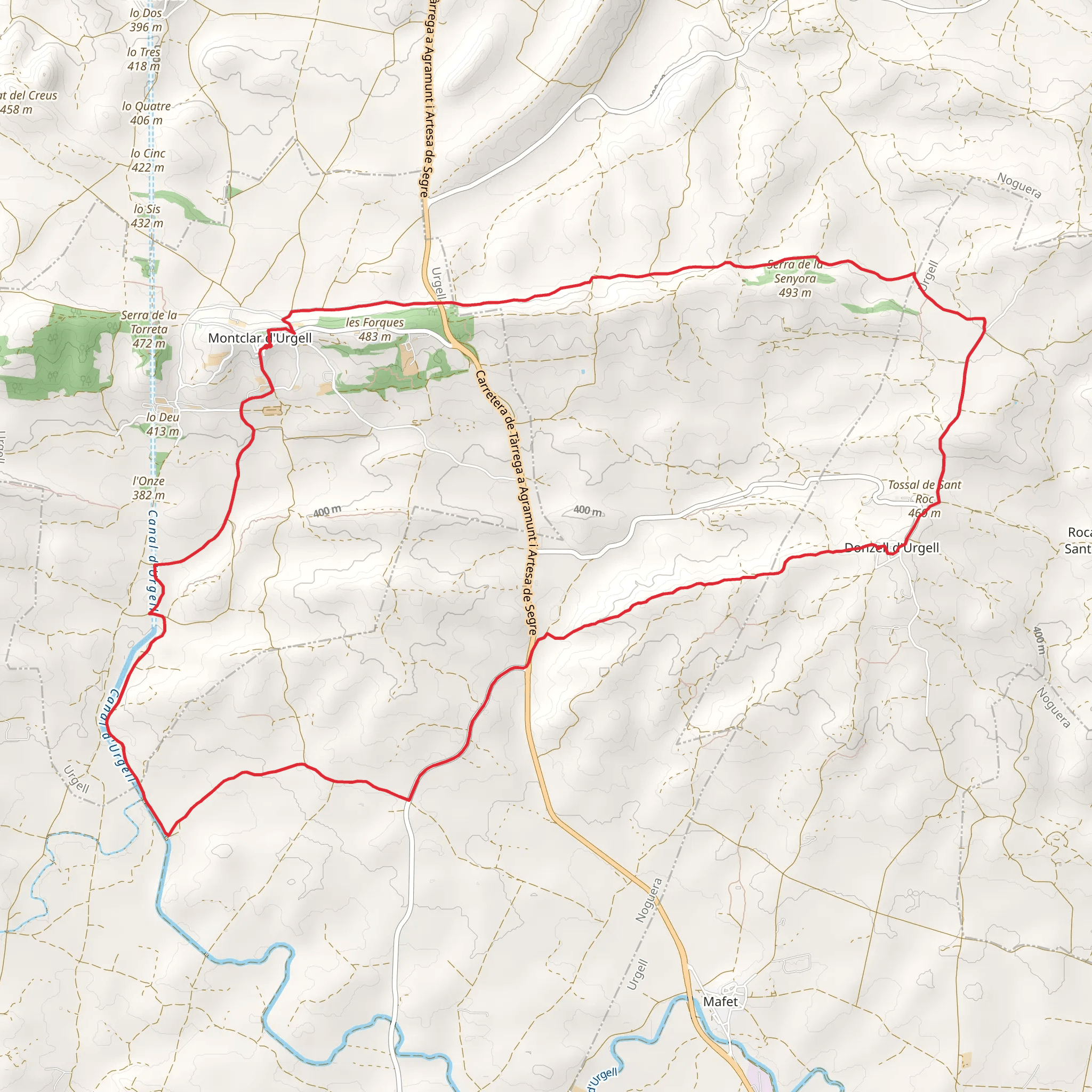 Path of the Serra de Montclar PR C 55 mobile static map