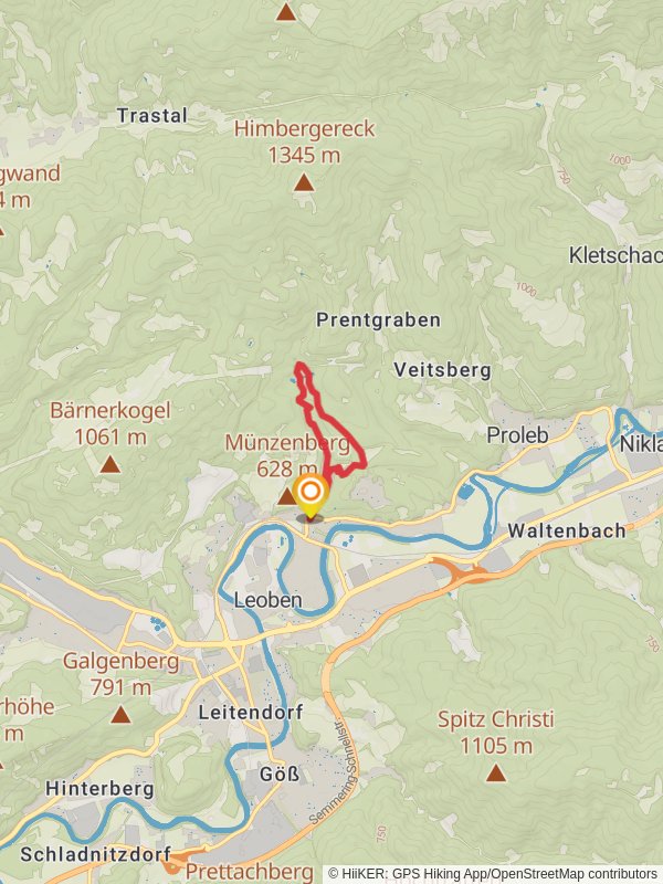 Seegraben Nature Loop Trail mobile static map