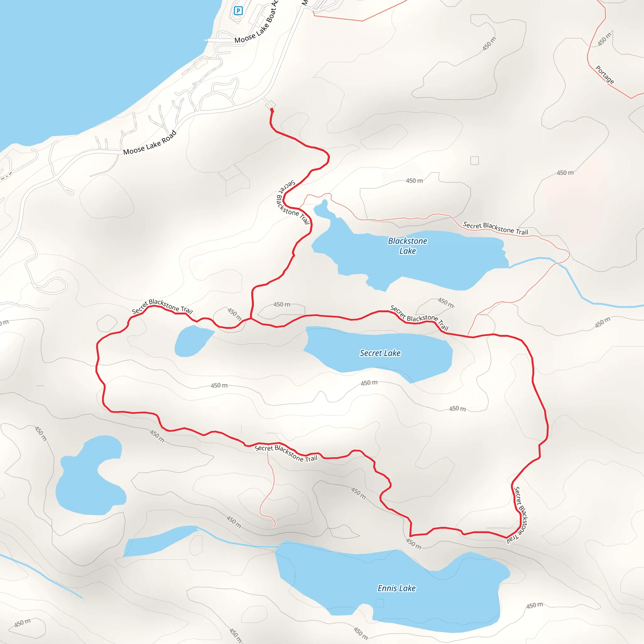 Secret Blackstone Loop Trail mobile static map