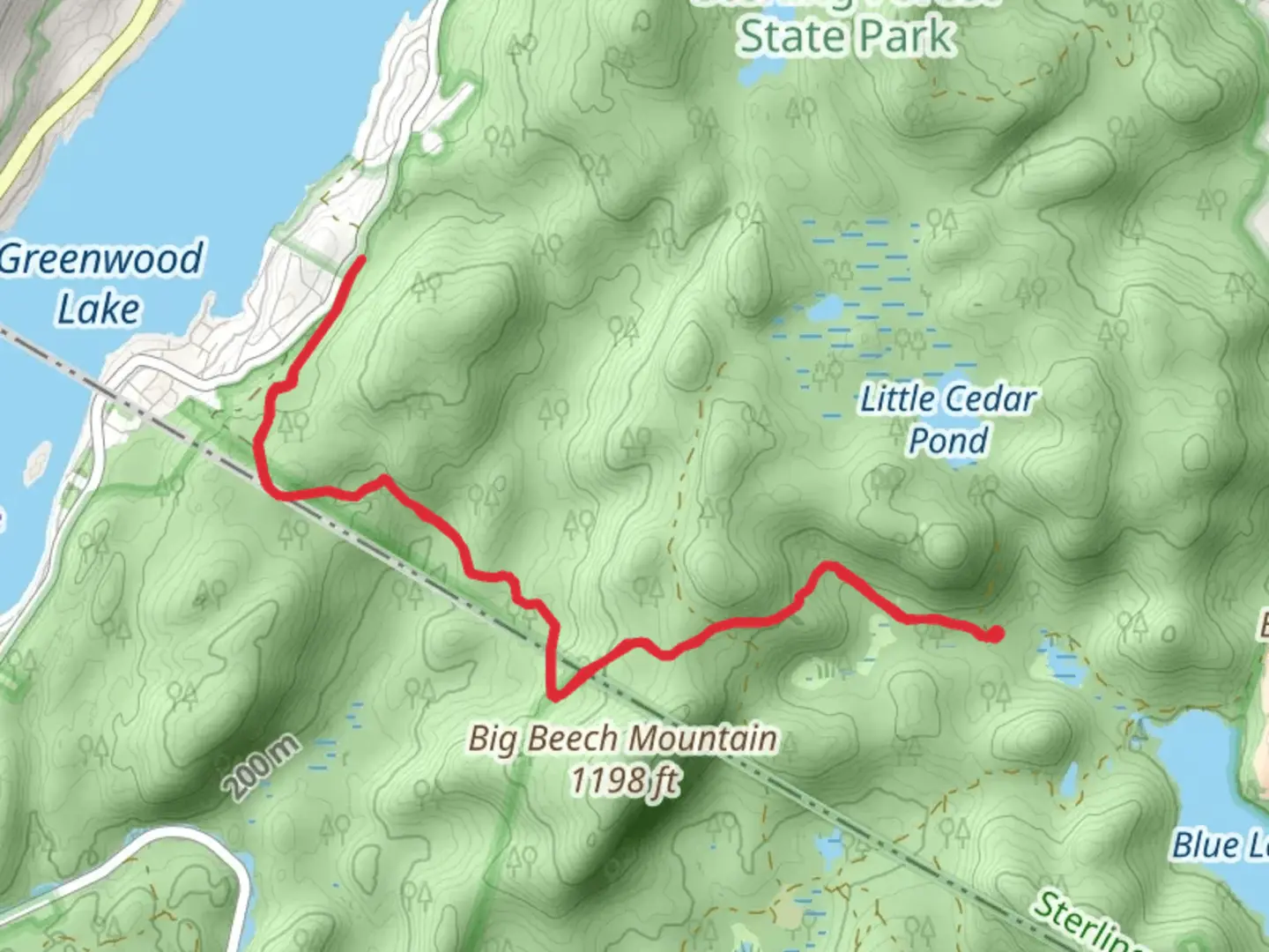 An image depicting the trail Lake to Lake Trail from Blue Lake Road Out and Back and its surrounding area.