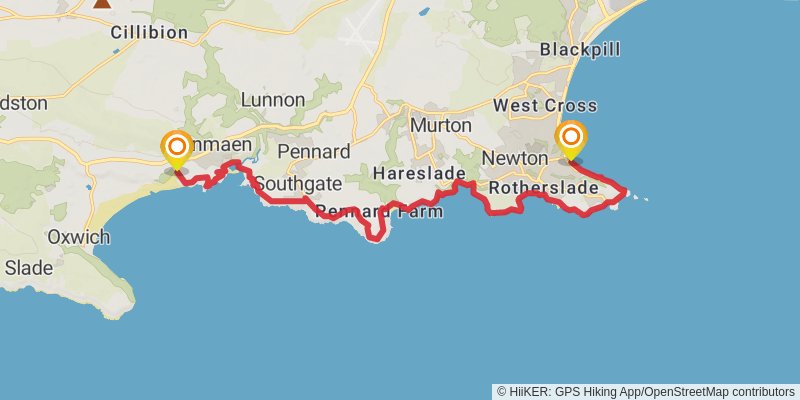 Gower Coast Path stage 5 Map