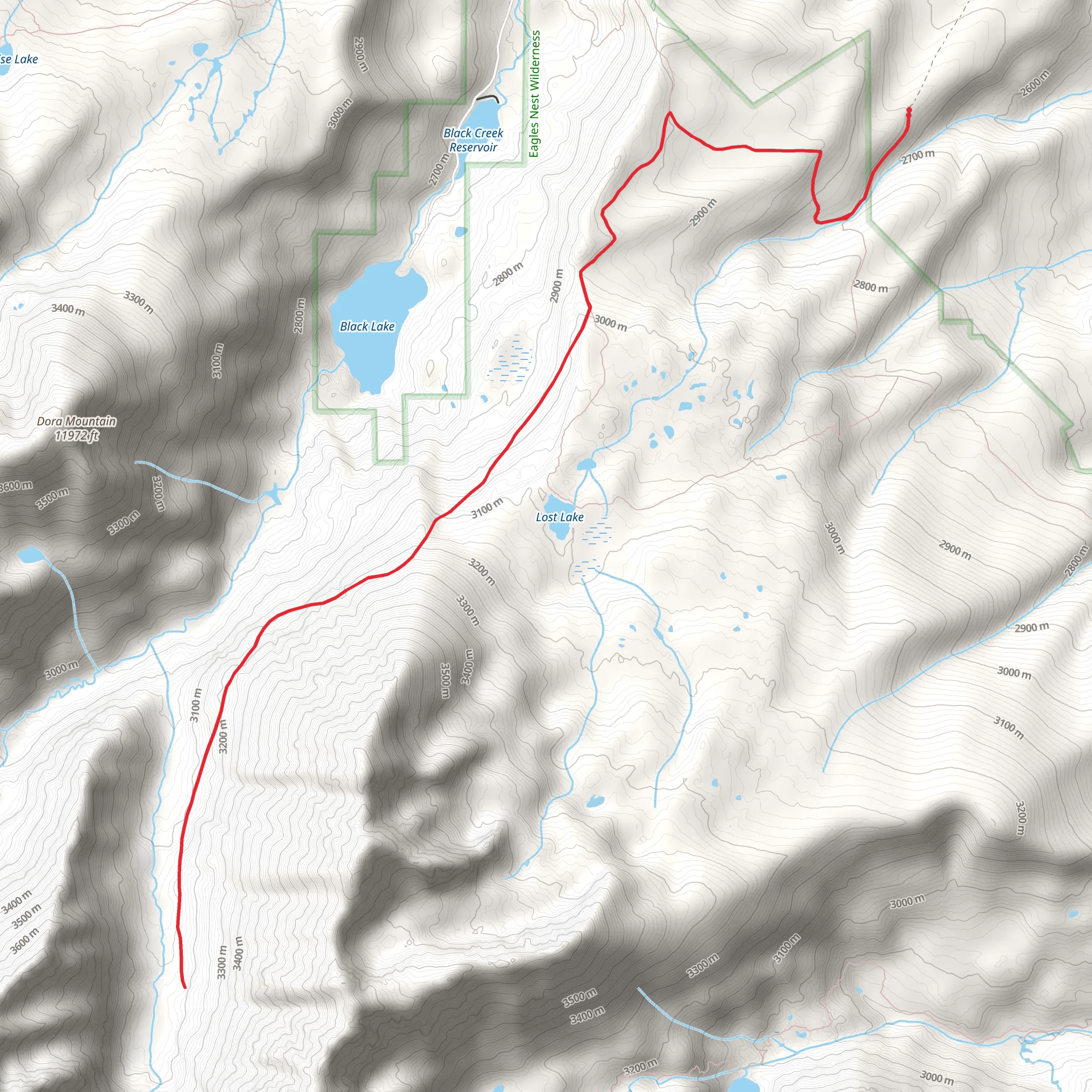 South Rim Black Creek Trail via Brush Creek Trail mobile static map